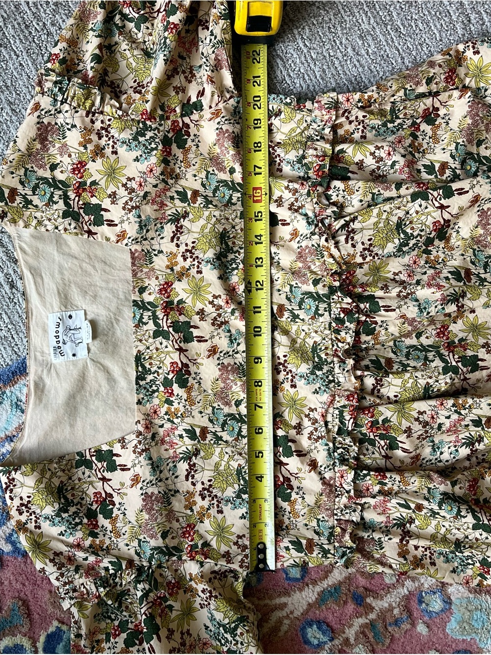 Floral Square-Neck Mini Dress in Cream - Picture 7 of 11